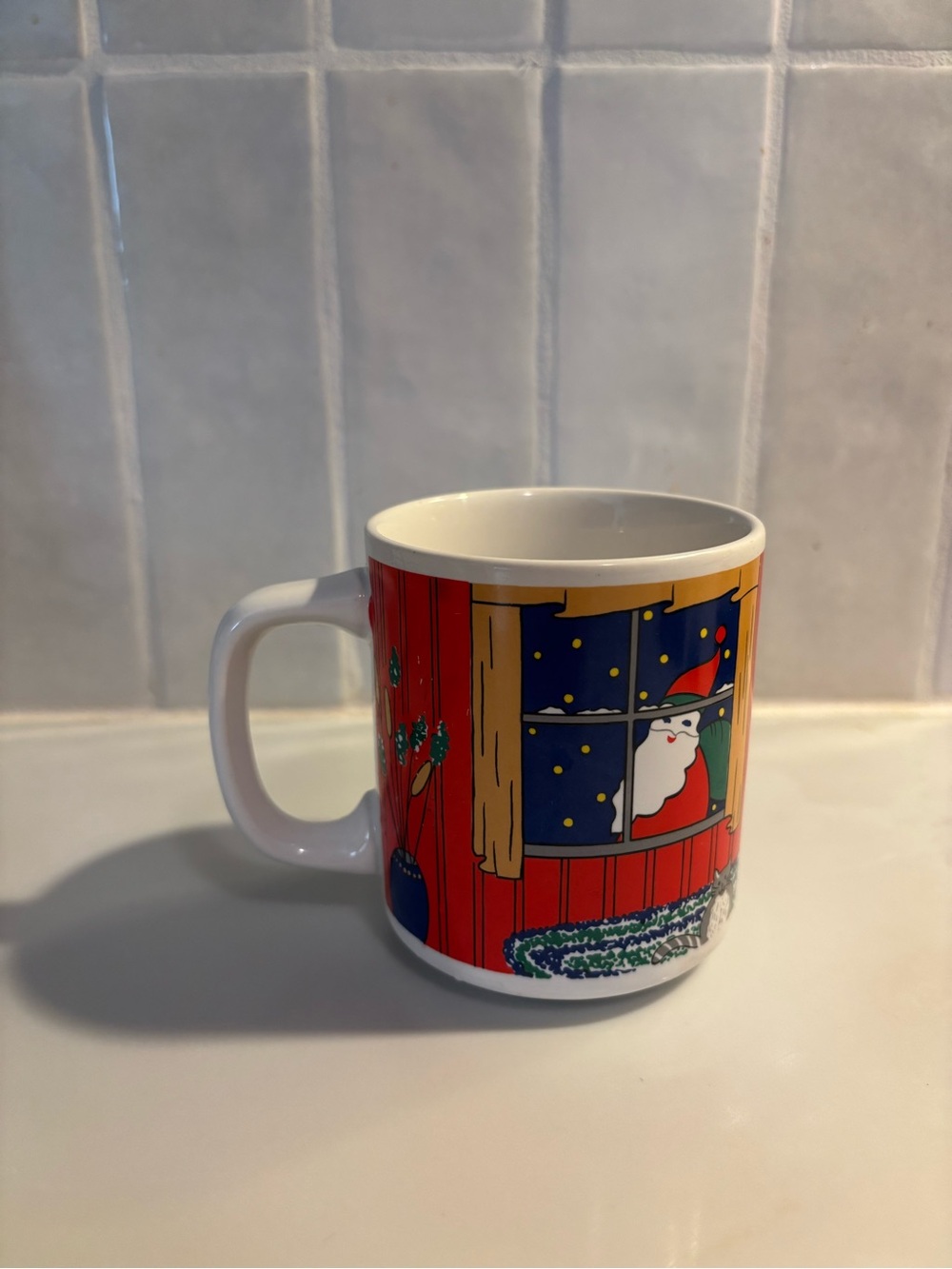 Vintage 1983 Master Craft Stoneware Santa Claus Christmas Holiday Coffee Cup
